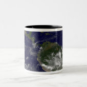 Volledige Aarde met Noord-Amerika en Zuid-Amer 5 Tweekleurige Koffiemok (Center)