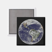 Volledige Aarde met Noord-Amerika en Zuid-Amer 6 Magneet (Voorkant / Achterkant)