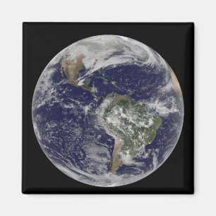 Volledige Aarde met Noord-Amerika en Zuid-Amer 6 Magneet