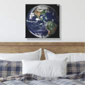 Volledige Aarde met Noord- en Zuid-Amerika Canvas Afdruk (Insitu (Slaapkamer))