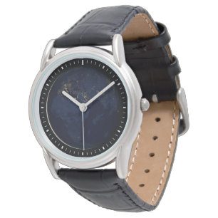 Volledige Aarde met stadslichten Horloge