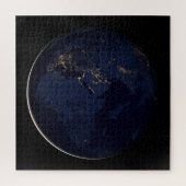 Volledige Aarde met stadslichten Legpuzzel (Verticaal)