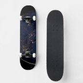 Volledige Aarde met stadslichten Skateboard (Voorkant)