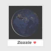 Volledige Aarde met stadslichten Sticker (Vel)