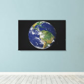 Volledige Aarde met Zuid-Amerika 2 Canvas Afdruk (Insitu (Houten vloer))