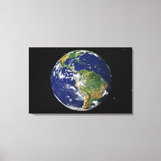 Volledige Aarde met Zuid-Amerika 2 Canvas Afdruk (Voorkant)