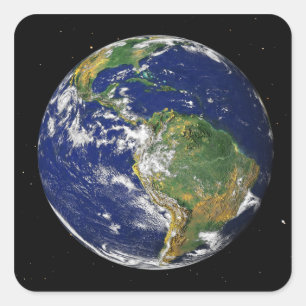 Volledige Aarde met Zuid-Amerika 2 Vierkante Sticker