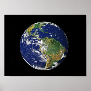 Volledige Aarde met Zuid-Amerika Poster