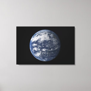 Volledige aarde rond de Stille Oceaan Canvas Afdruk