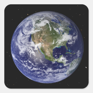 Volledige Aarde tonen Noord-Amerika 4 Vierkante Sticker