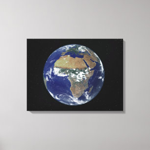 Volledige Aarde toont Afrika en Europa Canvas Afdruk
