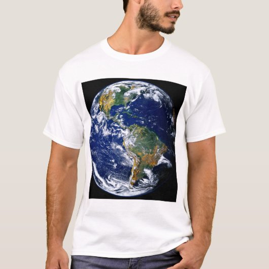 Volledige Aarde toont Amerika's T-shirt (Voorkant)