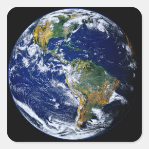 Volledige Aarde toont Amerika's Vierkante Sticker