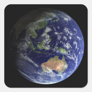 Volledige Aarde vanuit de ruimte, met Australië Vierkante Sticker