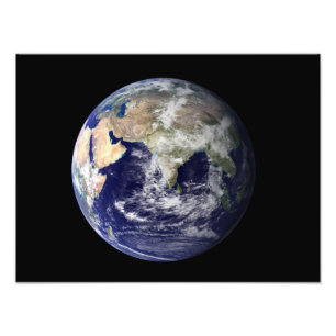 Volledige Aarde waarop Europa en Azië 2 Foto Afdruk