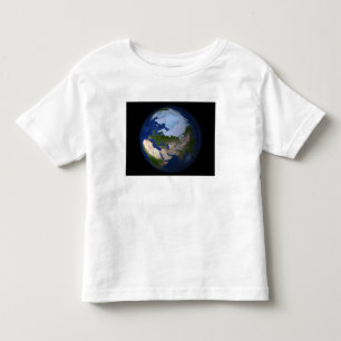 Volledige Aarde waarop het Arctische gebied is afg Kinder Shirts