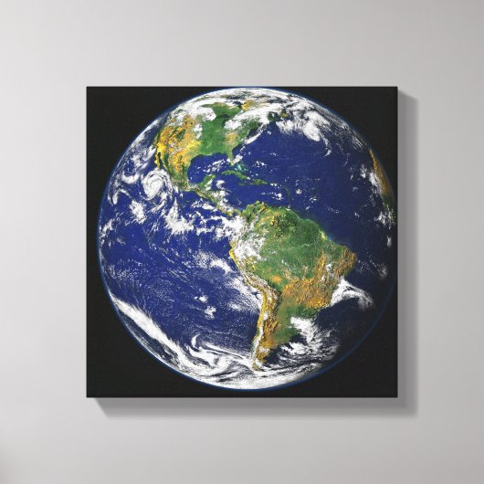 Volledige Aarde waarop het westerne halfrond te zi Canvas Afdruk (Voorkant)