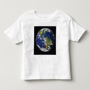 Volledige Aarde waarop het westerne halfrond te zi Kinder Shirts