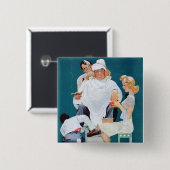 Volledige behandeling vierkante button 5,1 cm (Voorkant /achterkant)