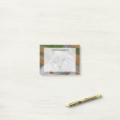 Volledige de tekstbekleding van de douanefoto met  post-it® notes (Op bureau)