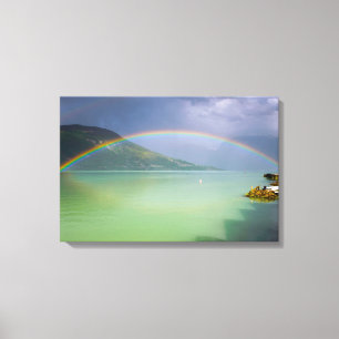 Volledige, dubbele regenboog canvas afdruk