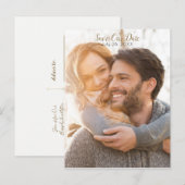 Volledige foto afbeelding Rustic Modern Uitnodigin Aankondigingskaart (Voorkant / Achterkant)