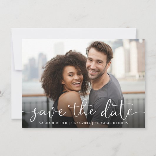 Volledige foto-bruiloft Opslaan datum Save The Date (Voorkant)