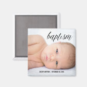 Volledige foto doopschrift magneet (Voorkant / Achterkant)