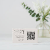 Volledige foto- en QR-code voor bruiloften RSVP Informatiekaartje (Staand voorkant)