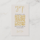 Volledige foto, gouden QR-code en scriptbruiloft R Informatiekaartje (Voorkant)