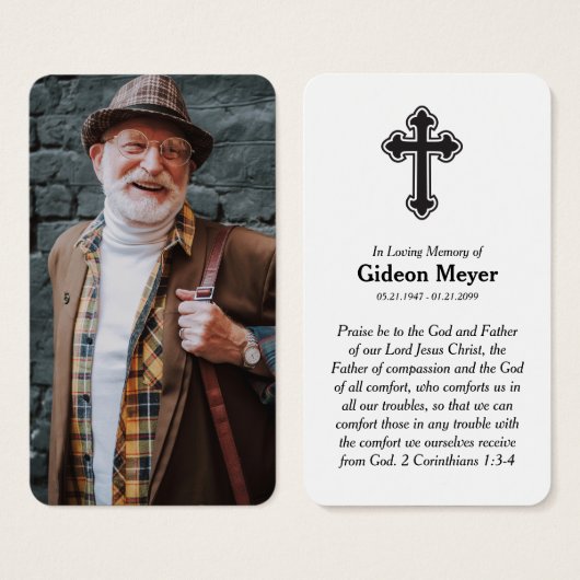 Volledige foto Memorial Prayer Kaart (Voorkant /achterkant)