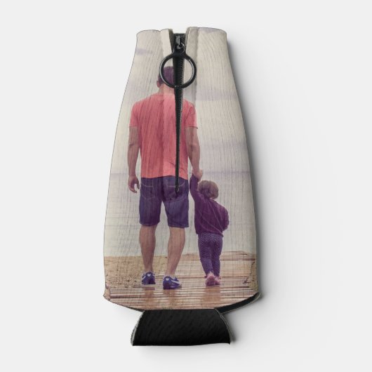 Volledige foto van beste vader op vaderdag flesjeskoeler (Achterkant)