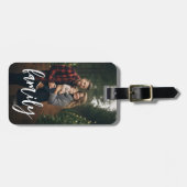 Volledige foto - Verticale aangepaste tekst voor d Bagagelabel (Voorkant horizontaal)