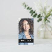 Volledige fotomoder minimalistische QR code zwart Visitekaartje (Staand voorkant)