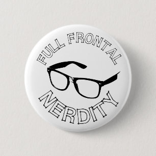 Volledige frontale nerditeit ronde button 5,7 cm
