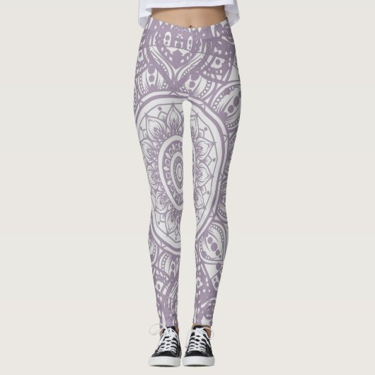 Volledige grafische Mandala trendy kleur voor Yoga Leggings (Voorkant)
