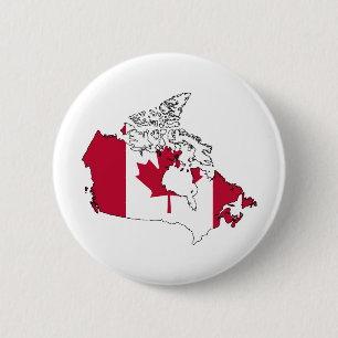 Volledige grootte van de Canadese vlaggenkaart Ronde Button 5,7 Cm