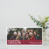 Volledige horizontale foto - Rode kerst Feestdagenkaart (Staand voorkant)