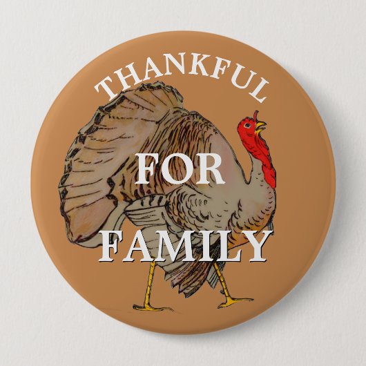 Volledige kleuren Thanksgiving Turkije Ronde Button 4,0 Cm (Voorkant)