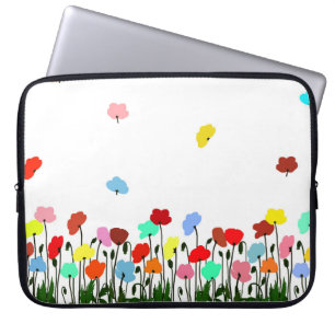 Volledige kleurenpapaver laptop sleeve