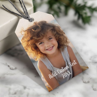 Volledige Lay-out van de Foto met de Moderne Witte Cadeaulabel