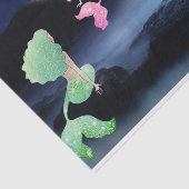 Volledige maan aan de Zeemeermin Tissuepapier (Detail)