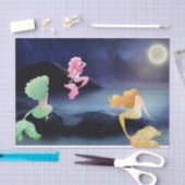 Volledige maan aan de Zeemeermin Tissuepapier (Craft)