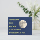 Volledige maan en quote briefkaart (Staand voorkant)