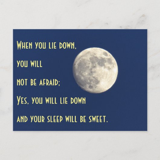 Volledige maan en quote briefkaart (Voorkant)