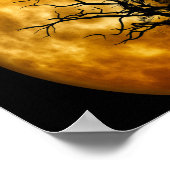 Volledige maan en vleermuizen poster (Hoek)