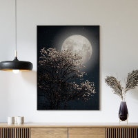 Volledige maan met bloedige boom