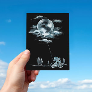 Volledige maan met nationale motorfietsideeën briefkaart