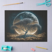 Volledige maan met structuur voor het loskoppelen  tissuepapier (Craft)