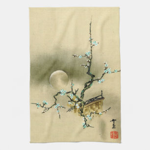 Volledige maan over Blossoming Branch 1895 Theedoek